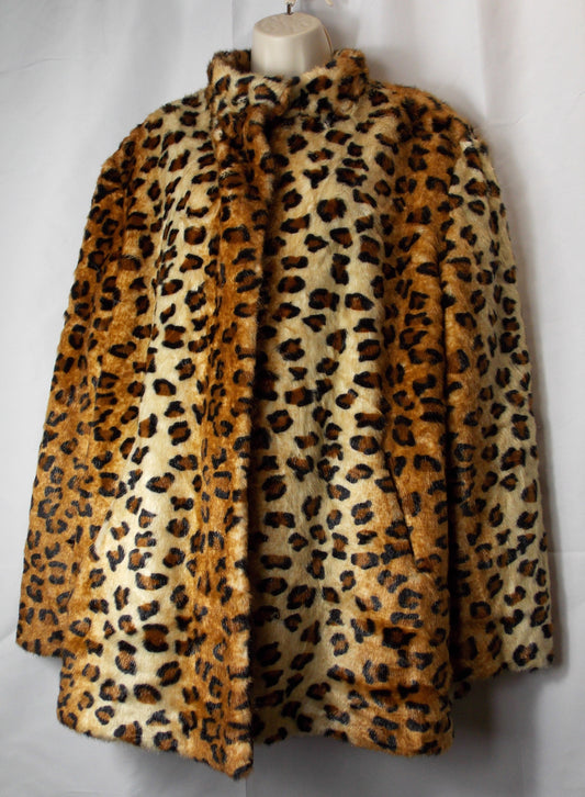 Ladies vintage Faux Fur Leopard print coat