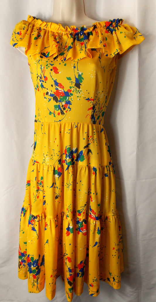 Vintage 1980's Yellow Dress