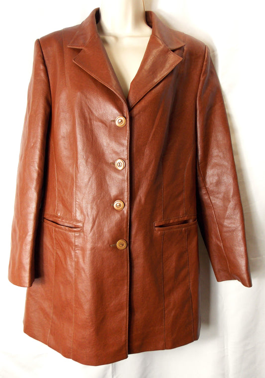 Ladies Faux leather 3/4 coat