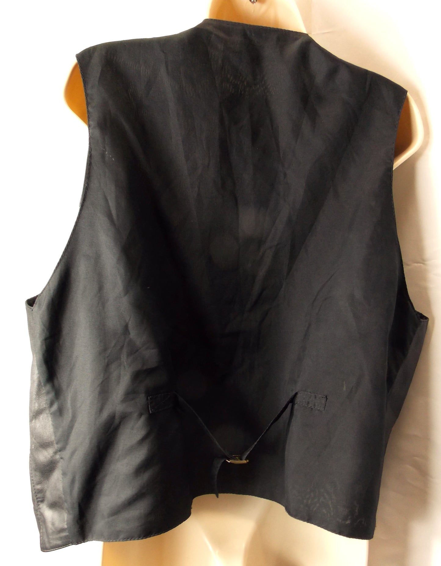 Gents Black leather waistcoat