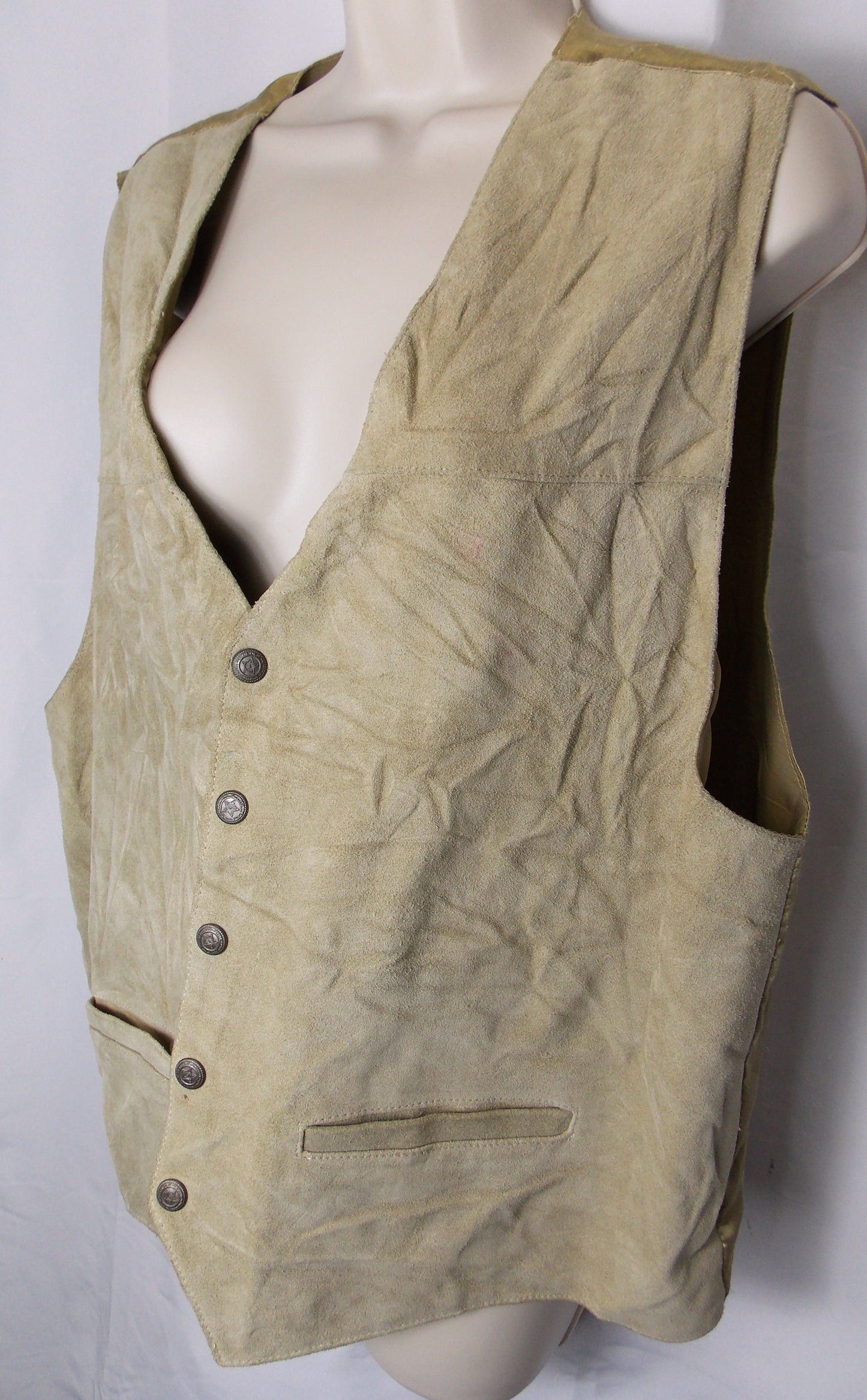 Gents light Tan suede waistcoat