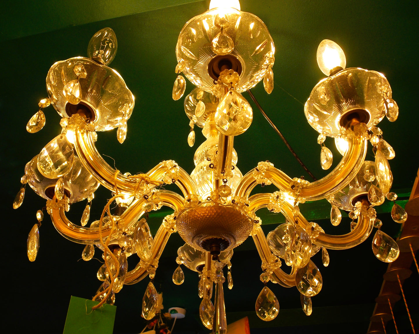 Vintage Glass crystal chandelier