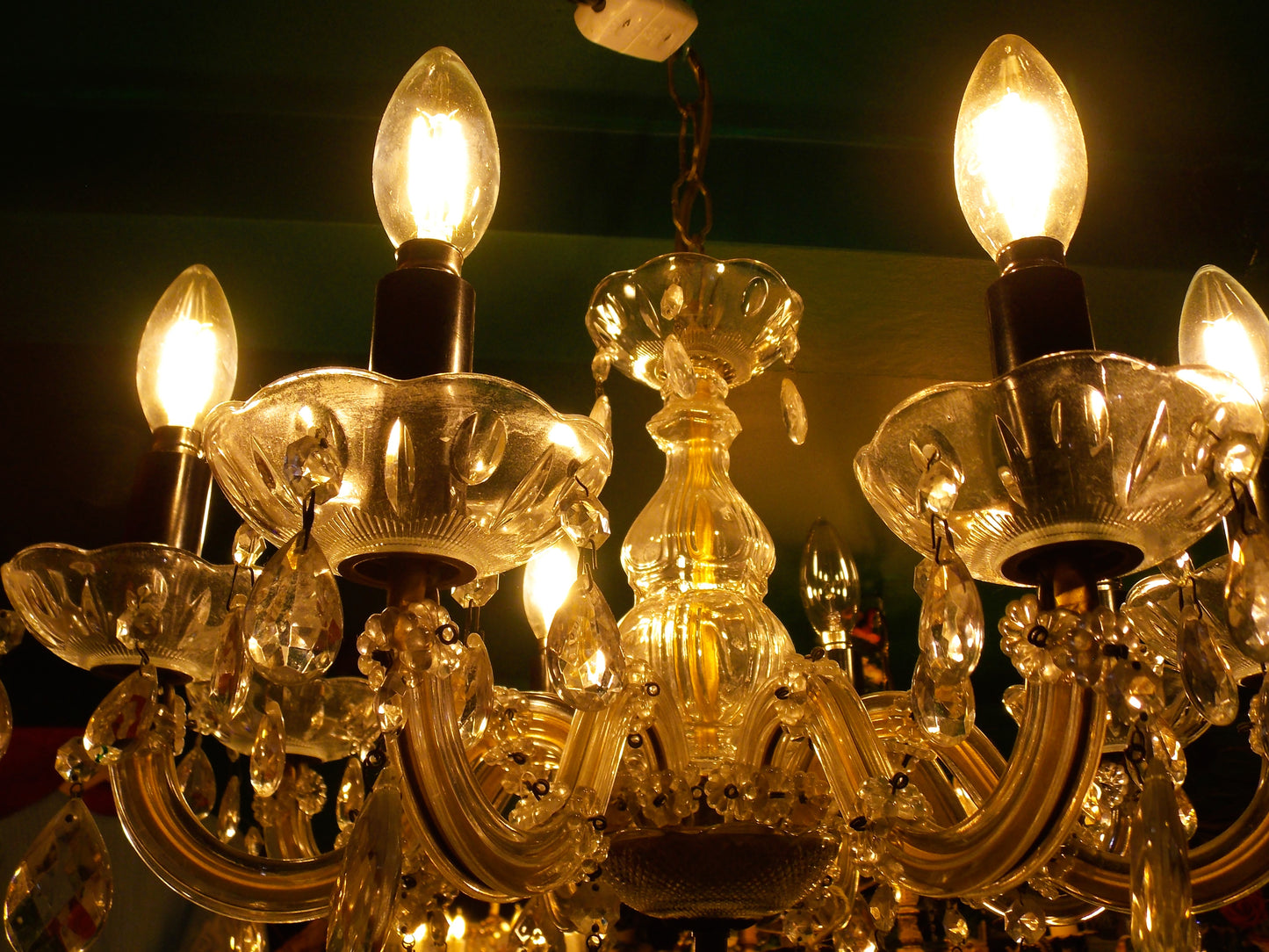 Vintage Glass crystal chandelier